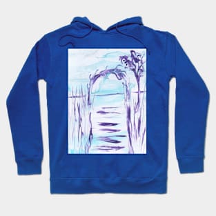 Landscape and arch. Encaustic, art decoration, sketch Hoodie